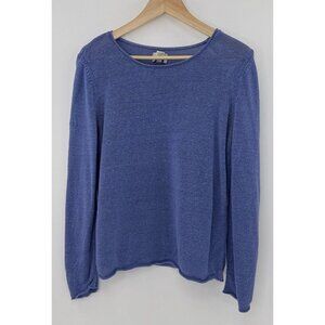 Chicos Women’s Blue Knit Linen Blend Pullover Sweater Size 1 Beach, Coastal Boho